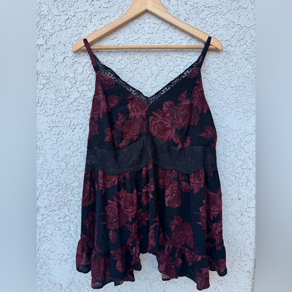 Torrid Babydoll Gauze With Lace Inset Cami. Size 2